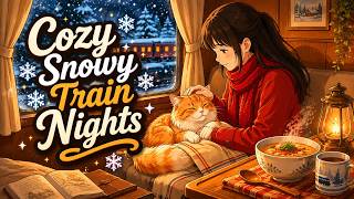Winter Train Through the Snow ❄️🐈 Hot Soup, Soft Lanterns & Calm Night Ambience | Ghibli-Style ASMR screenshot 3