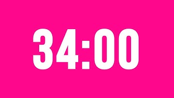 34 Minute Countdown Timer No Music With Alarm Clock At The End