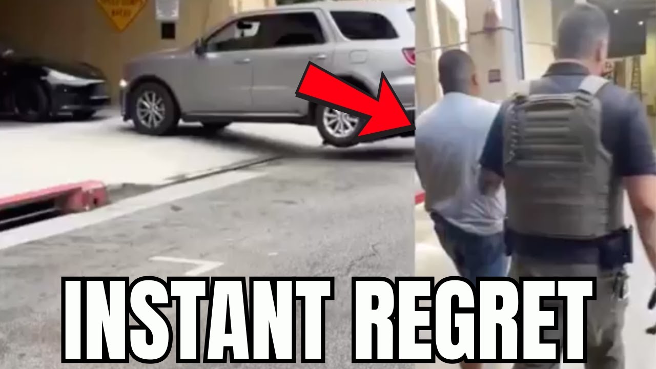 MAN REGRETS TOWING ICE AGENT POLICE CAR - YouTube