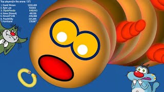 Worms Zone.io Oggy Voice Dubbing Snake Game Epic Worm Troll Slither.io screenshot 3