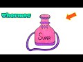 How to Make (Thermos)Drawing تھرماس کی ڈرائنگ بنانے کا طریقہ step by step with colour pinky Drawing