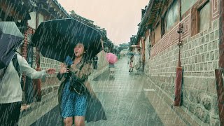 BUKCHON HANOK VILLAGE Heavy Rain, SEOUL Relaxing Rain Walk, Rain asmr, Seoul Travel Walker.