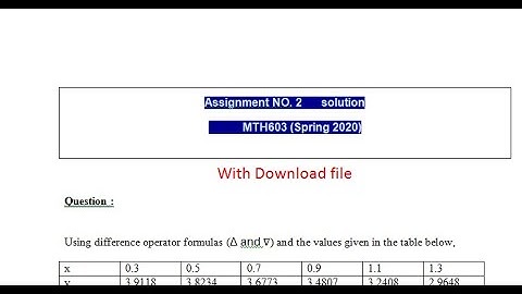 mth603 assignment no 2 solution spring 2020