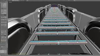 Sci-Fi Stairs - 21 - Silver Blue Neon Light Version