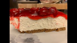 Easy 3 Ingredient No Bake Cherry Cheesecake