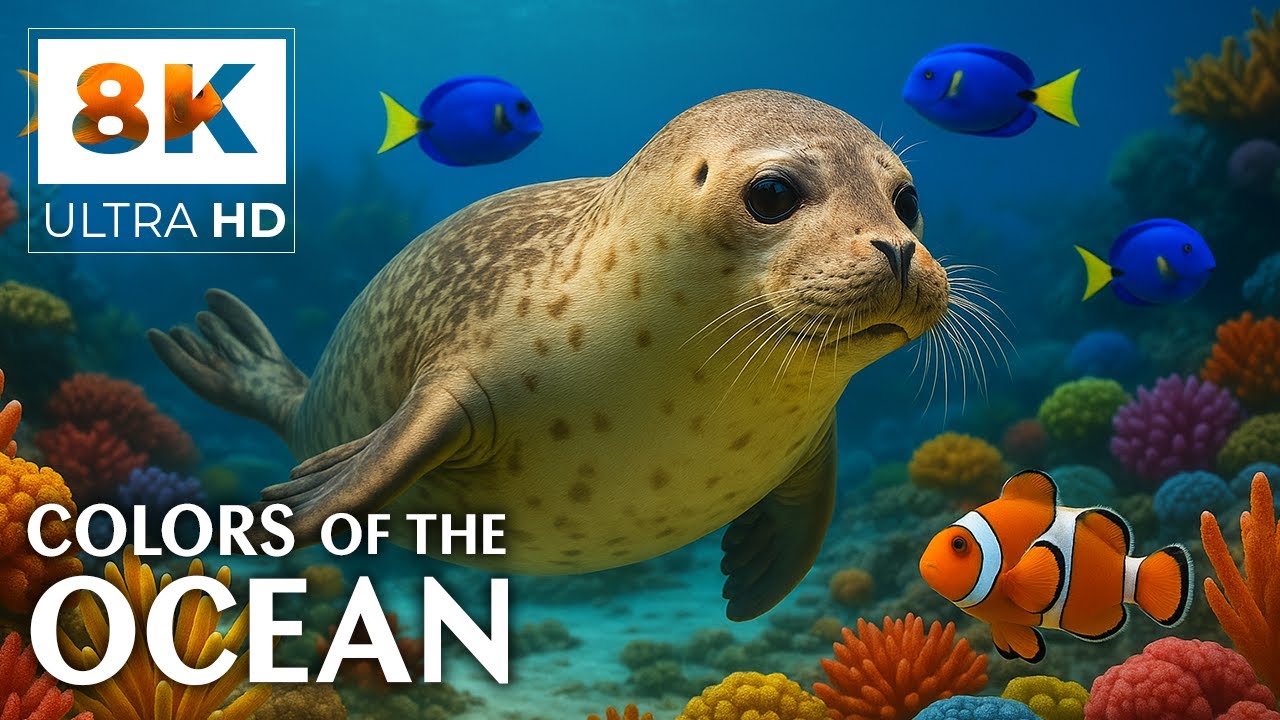 8K HDR Aquarium Relaxing Music 🌅 | Deep Ocean Serenity – The Ultimate Underwater Experience