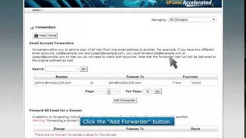How to create an email forwarder in cPanel