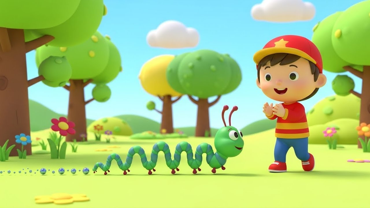 Маленькая гусеница посчитала свои лапки 🐛👣 | Забавная песенка для малышей | Детские стишки