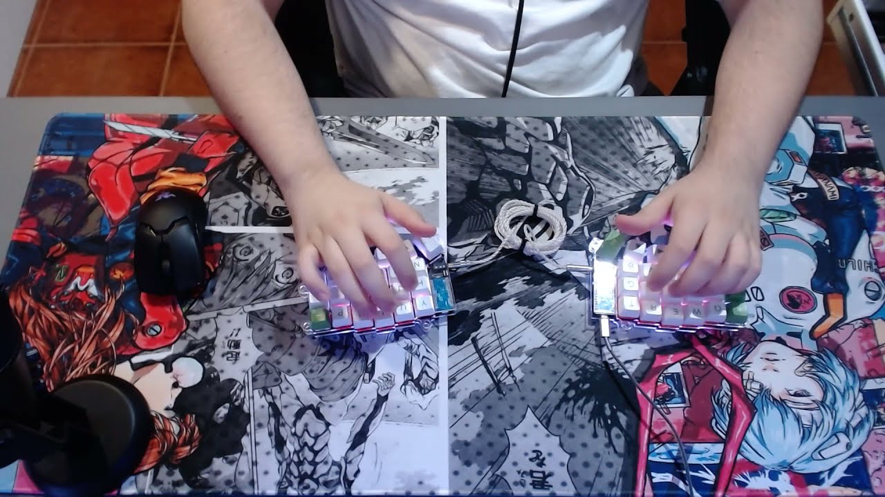 corne keyboard w/Tecsee ruby (lubed) SLOW TYPING ASMR