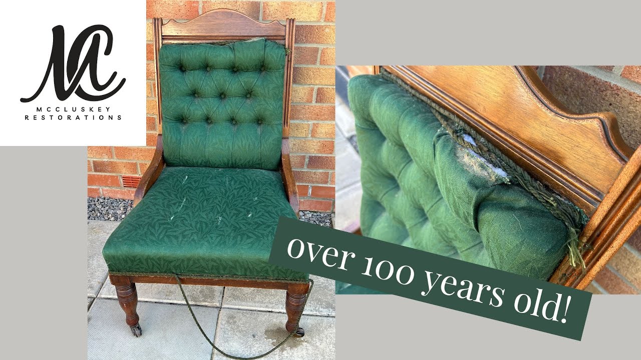 Restored and Reupholstered Tired Old Fireside Armchair