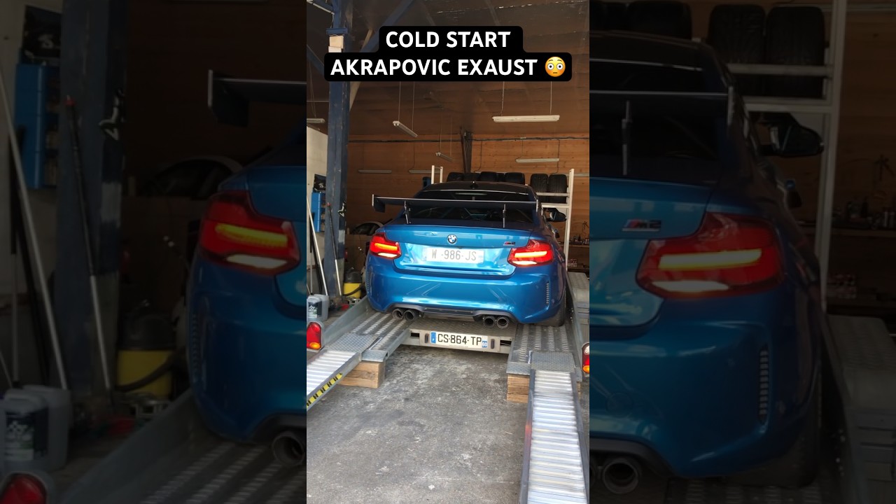 BMW M2 COMPÉTITION COLD START AVEC LIGNE COMPLÈTE AKRA #bmw #m2 # ...