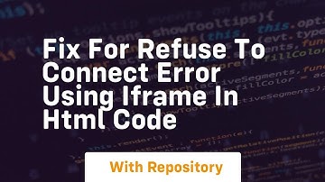 Fix for refuse to connect error using iframe in html code