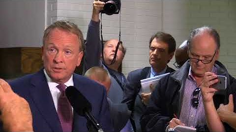 Rick Pitino fired: U of L interim president Greg Postel with reporters