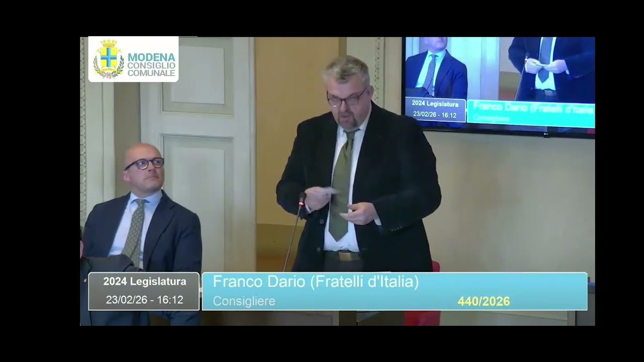 Il Consigliere Franco interviene in Consiglio Comunale