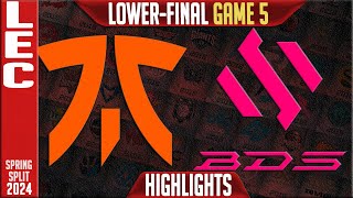 FNC vs BDS Highlights Game 5 | Lower Final Playoffs LEC Spring 2024 | Fnatic vs Team BDS G5