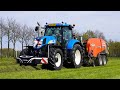 New holland t6050  kuhn fbp 3135  balen persen  jan van norel doornspijk  pressing bales  2023