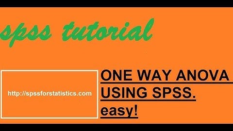 one way anova using spss