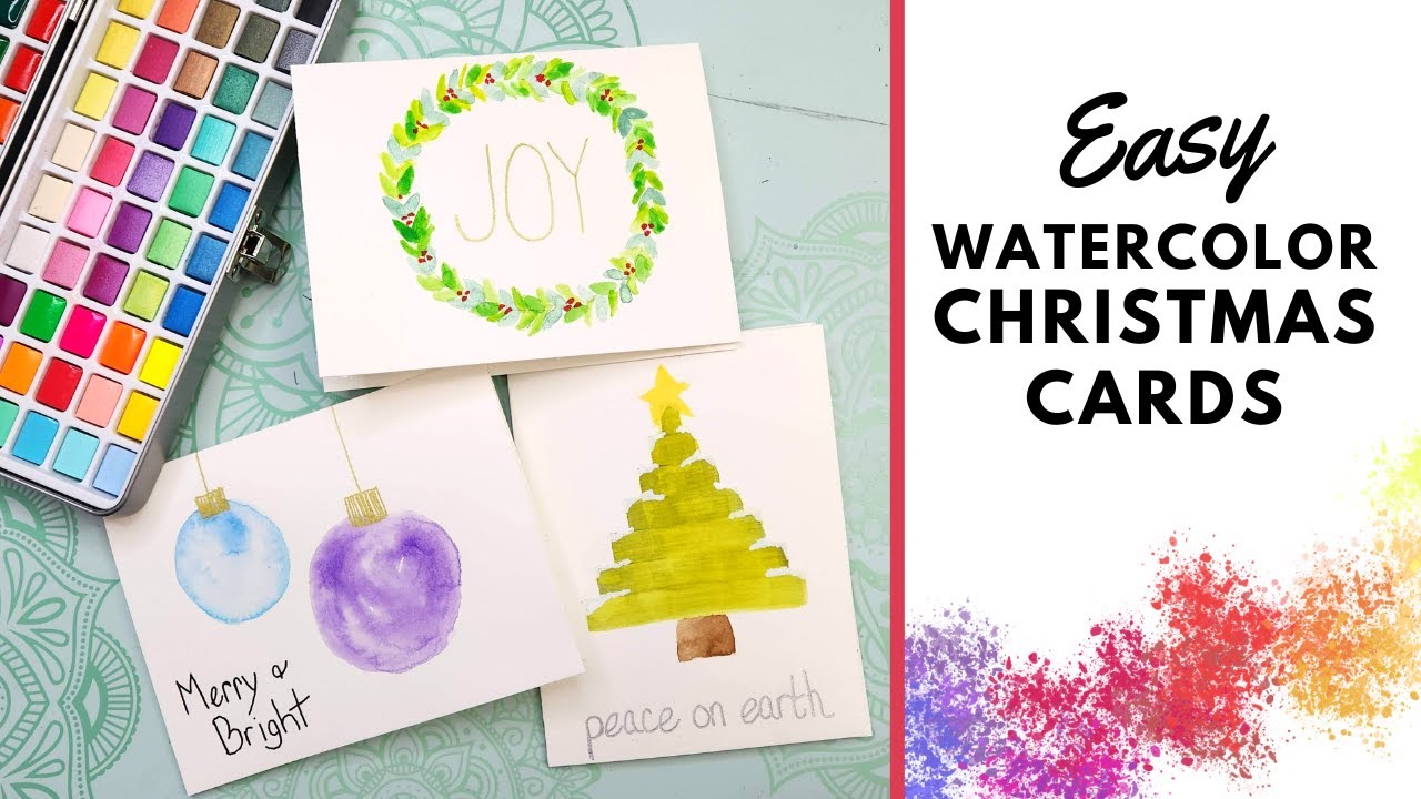 Easy Watercolor Christmas Cards - YouTube