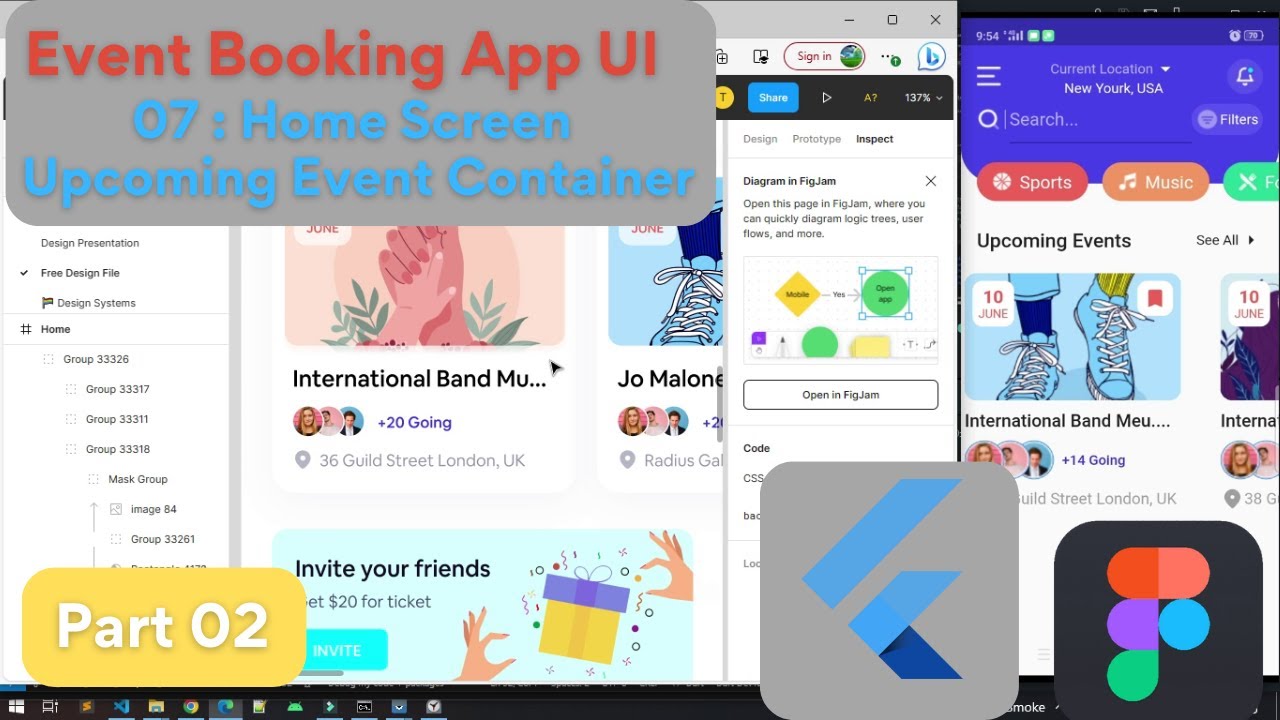 07 : Home Screen - UpComing Event Container - Part 02 | Event Booking ...