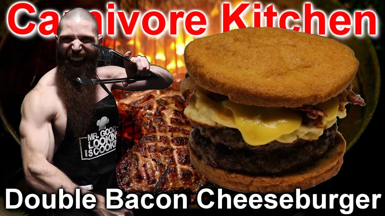 Carnivore Kitchen BEST DOUBLE CHEESEBURGER RECIPE with BACON and EGGS
