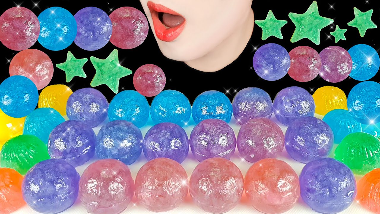 ASMR KOHAKUTO *JEWEL CANDY* MUKBANG 행성 모양 코하쿠토 *먹는 보석* 먹방 NO TALKING EATING SOUNDS