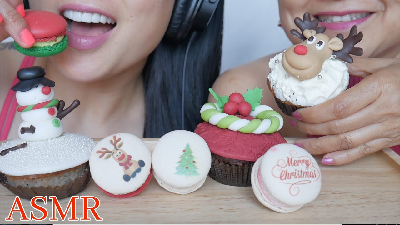 ASMR • MERRY CHRISTMAS COLLAB • FANCY CAKES • EATING SOUNDS • LIGHT WHISPERS • NANA EATS • SAS-ASMR