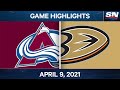 NHL Game Highlights | Avalanche vs. Ducks – Apr. 09, 2021