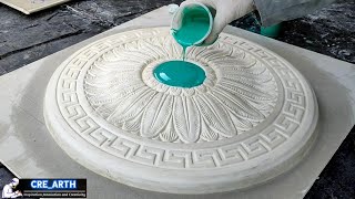 Sun flower gypsum ceiling medallion ✓#Fiberglass_Mold making