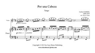 Gardel Por Una Cabeza Violin Sheetmusic2print