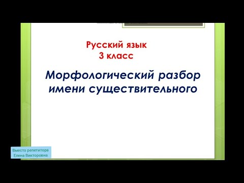 Морфологический разбор имени существительного