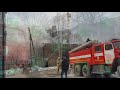 Кадры с места пожара в Мурманске