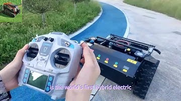 remote operated weed mower made by Vigorun Tech, Vigorun wireless tracked grass trimming machine