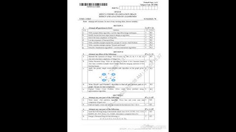 Design and Analysis Algorithm BCS-503 CSE Btech Question paper Aktu