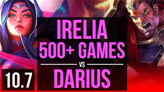 IRELIA vs DARIUS (TOP) | 500  games, 2 early solo kills, KDA 6/1/2, Dominating | EUW Master | v10.7