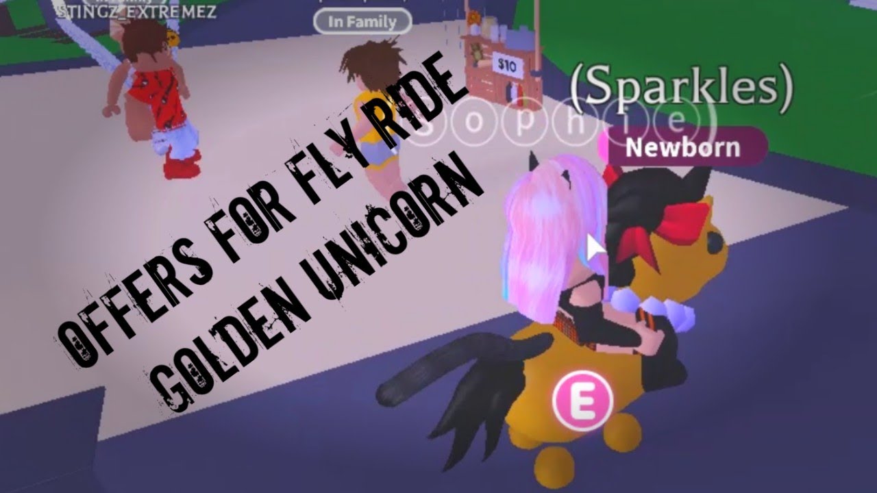 What people offer for my fly ride golden unicorn Roblox Adopt Me