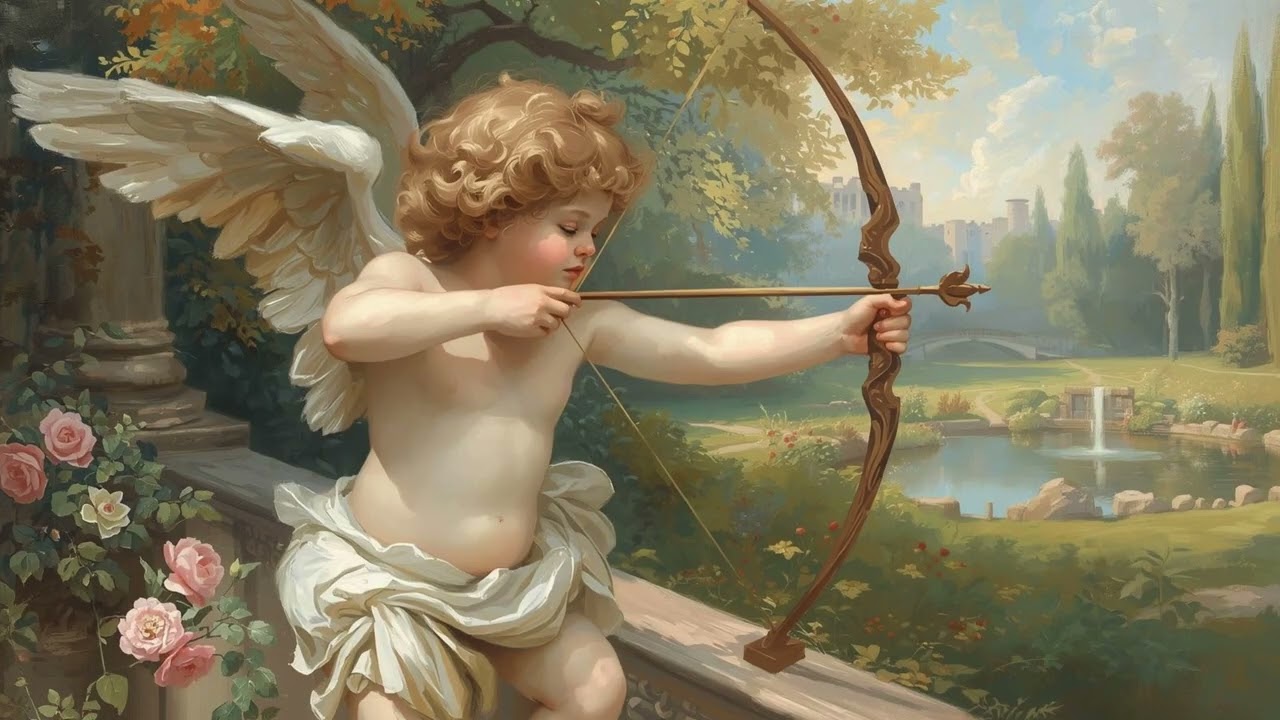 Classical Cherub Screensaver | 4K Vintage Wallpaper | Cupid Garden TV Art