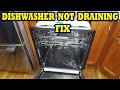 Dishwasher not draining fix diy kitchenaid  whirlpool