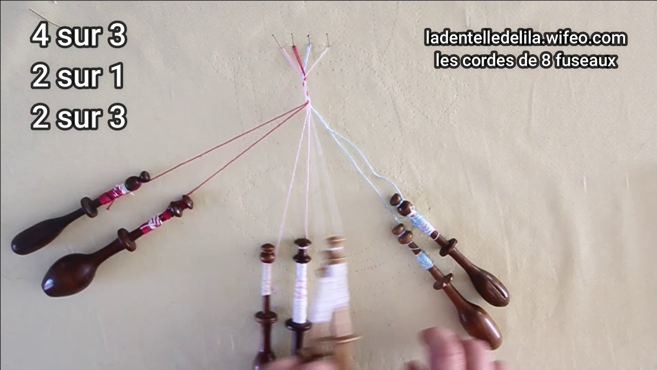 🤩🤩Les cordes de 8 Fuseaux - PLUSIEURS METHODES - (LADENTELLEDELILA.WIFEO.COM)🤩🤩