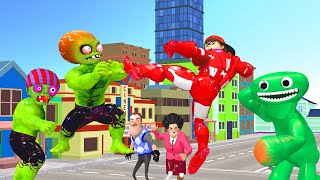 Hero Nick Hulkbuster vs Jumbo Josh Garten Of BanBan Fights Hulk Zombie Scary Teacher 3D Animation screenshot 4
