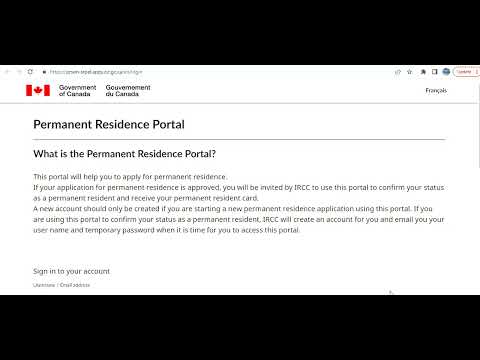 How To Create Permanent Residence Portal Account For Canada