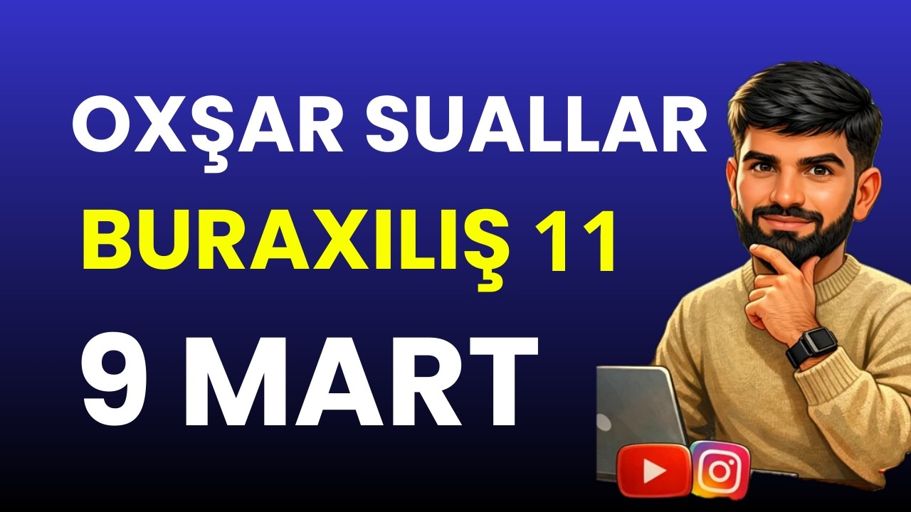 ✅ 9 MART NÜMUNƏ SUALLAR Riyaziyyat 2026