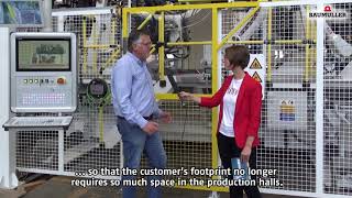 Multilayer blow molding line from Bemaco Engineering with Baumüller drive technology