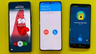 SkyPhone+BiP+FAKE CALL on OPPO Find Flip Vs Realme 12pro Vs Samsung S9