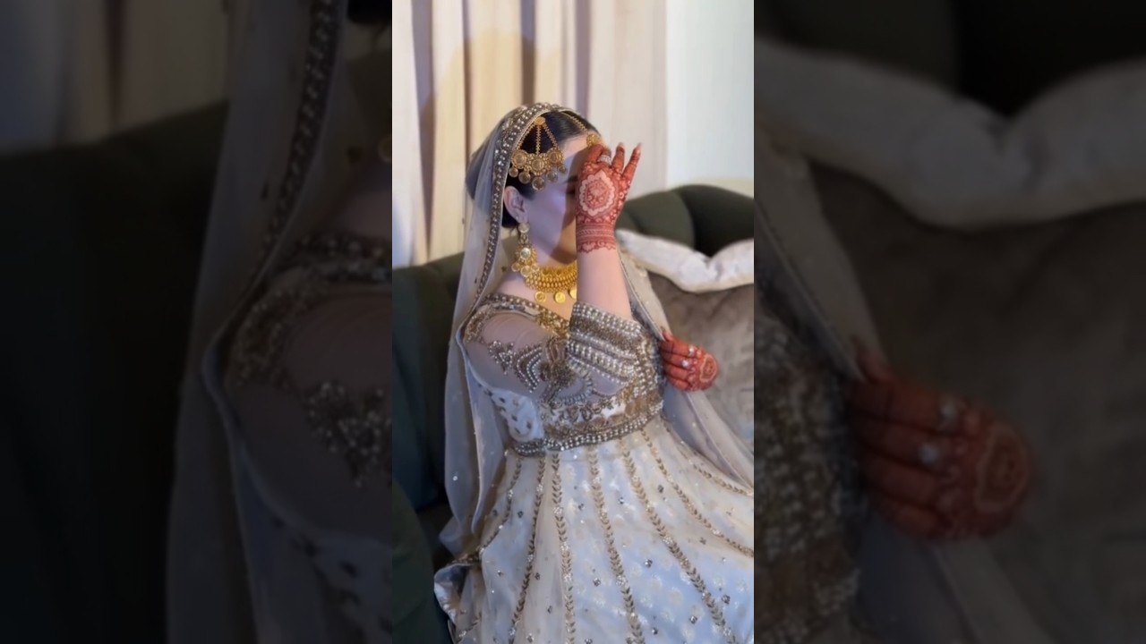 Pakistani Nikah dress✨️ |  white and golden Nikah