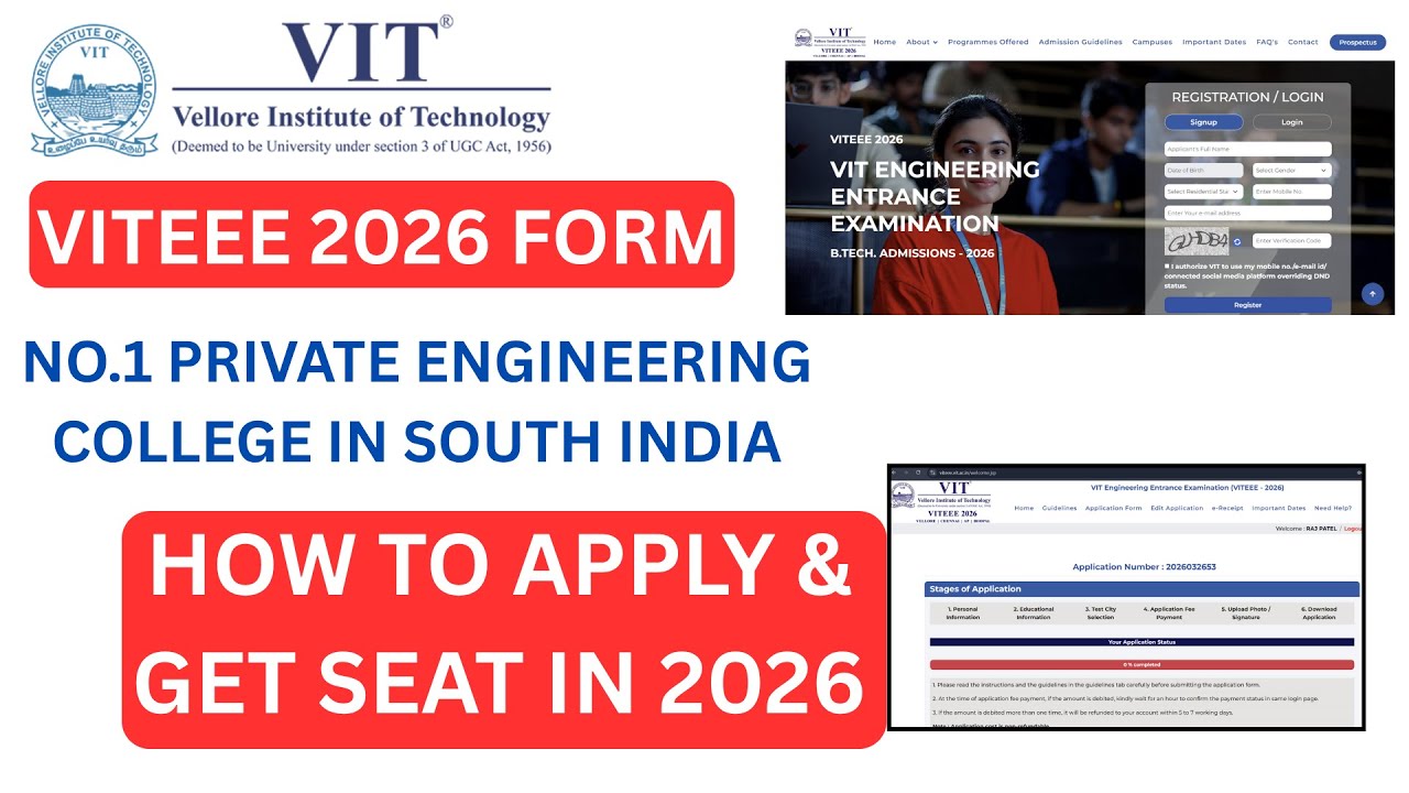 VITEEE 2026 form fill up 🔥 | Step by Step | VITEEE 2026 Application ...