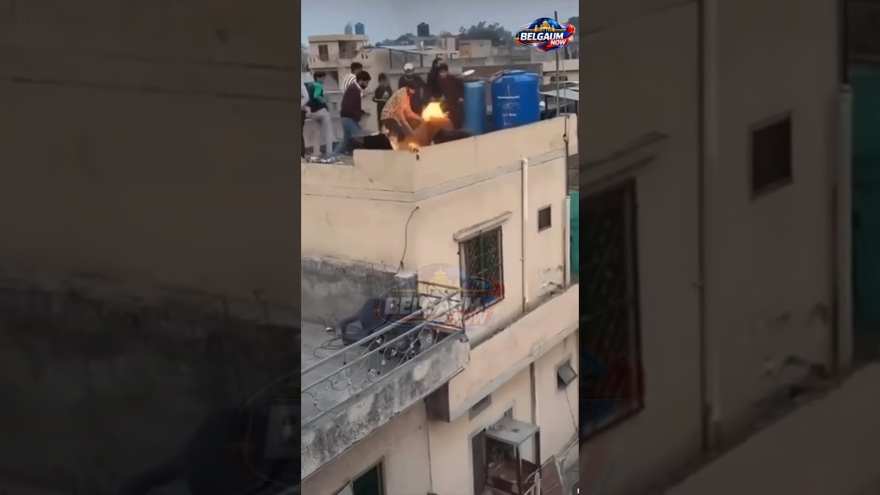 A viral video shows a man attempting fire breathing using petrol.