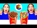 グミvs チョコレートvs リアルフライドポテトチャレンジ | 面白い食べ物のレシピ BooGaGa