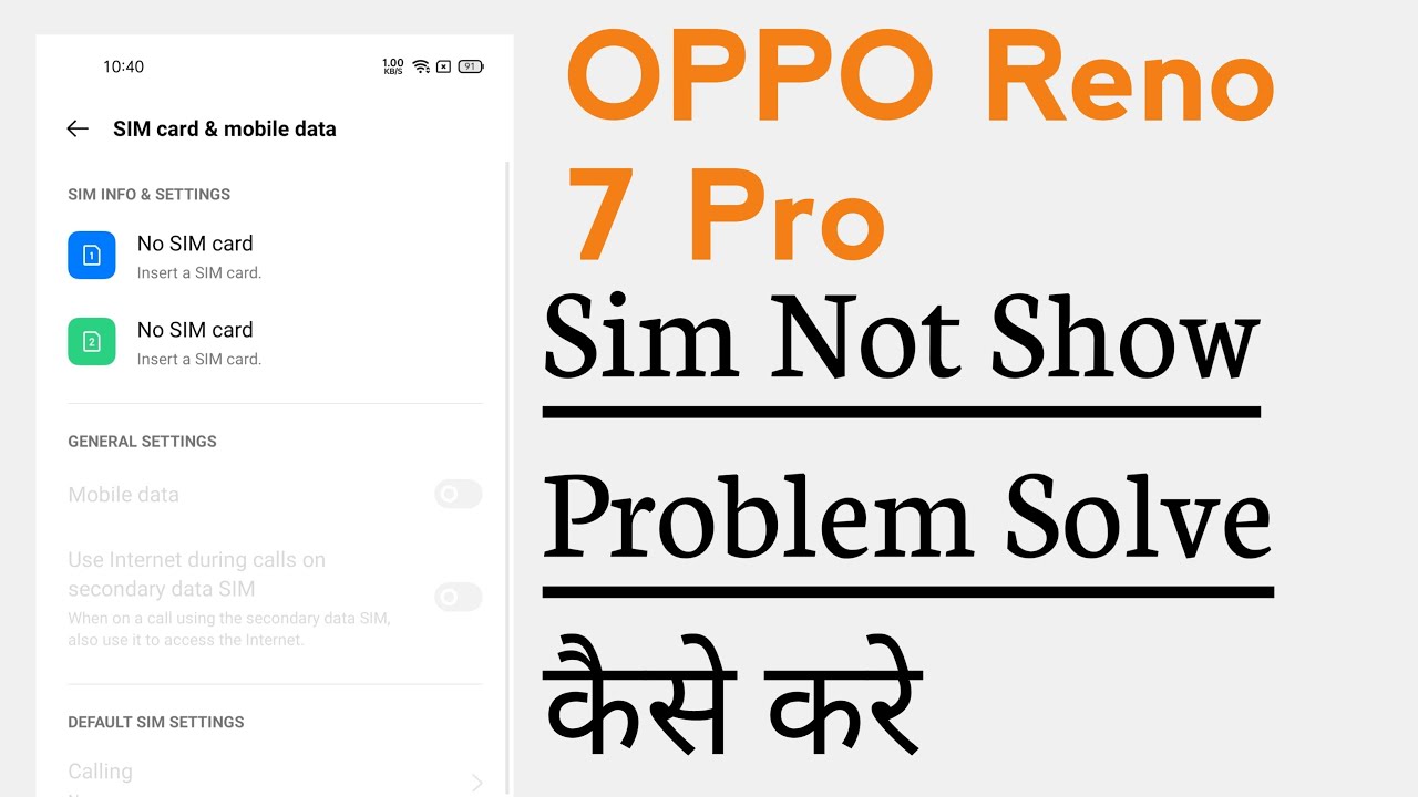 OPPO Reno 7 Pro Sim Card Not Showing Problem Solve - YouTube