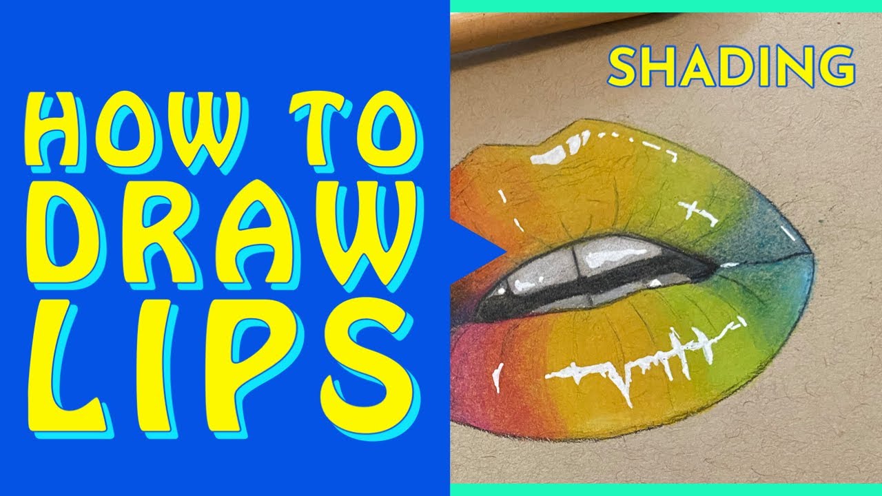 😍 How to Draw Realistic Glossy Lips with Colored Pencils!✨(actual tutorial)