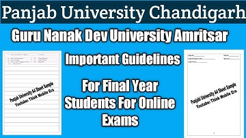 GNDU Guidelines For Final Year Students For Final Semester Or Year Exams Know before the Exam